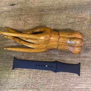 Apple Watch Silicone Silver colored Buckle Navy Blue Band 42mm